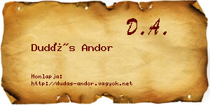 Dudás Andor névjegykártya